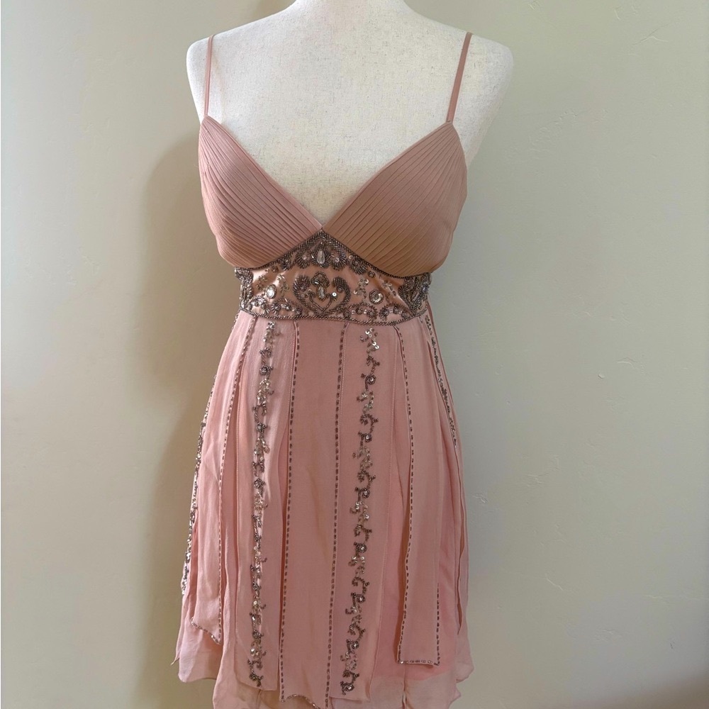 Stunning Silk Vintage Sue Wong Nocturne Embellished Mini Dress 6 - Picture 2 of 11